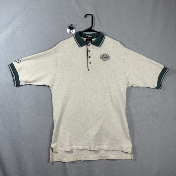 Harley-Davidson Other - Harley Davidson Polo Shirt Mens XL Tan Black Casual Short Sleeve Pike Peak USA